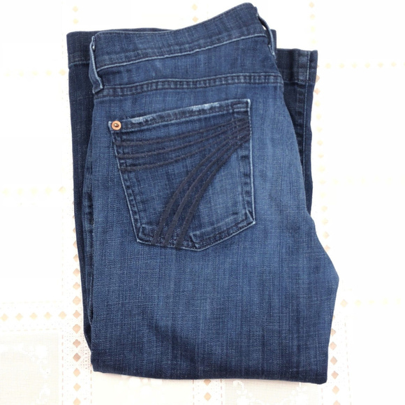 7 For All Mankind Denim - 7 for All Mankind Womens Jeans 29 Dojo Crop Blue denim